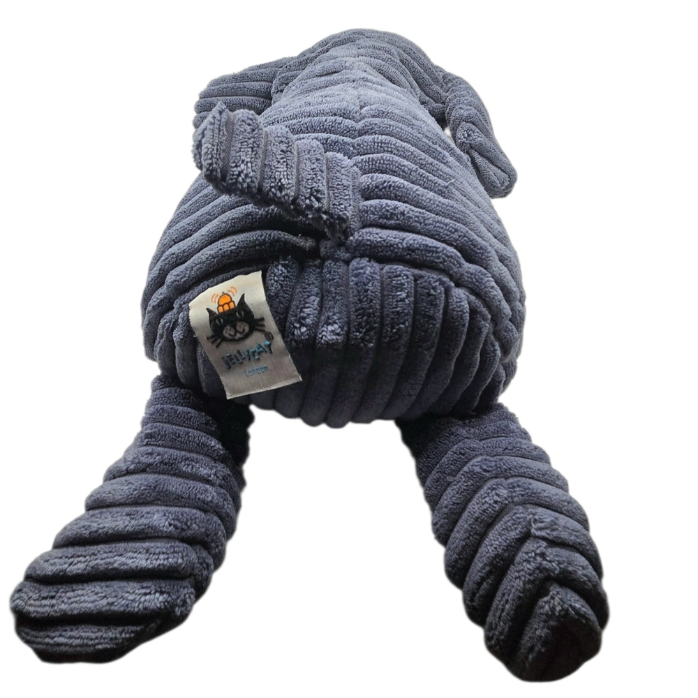 Jellycat London Blue Cordy Roy Elephant White Tusks Textured Soft Plush Toy 17" - Picture 7 of 13